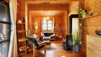 Televisión, chimenea, tenis de mesa y estéreo