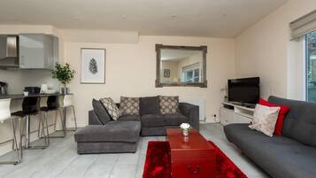 Basic Cottage, 2 Double Beds | Living area | TV