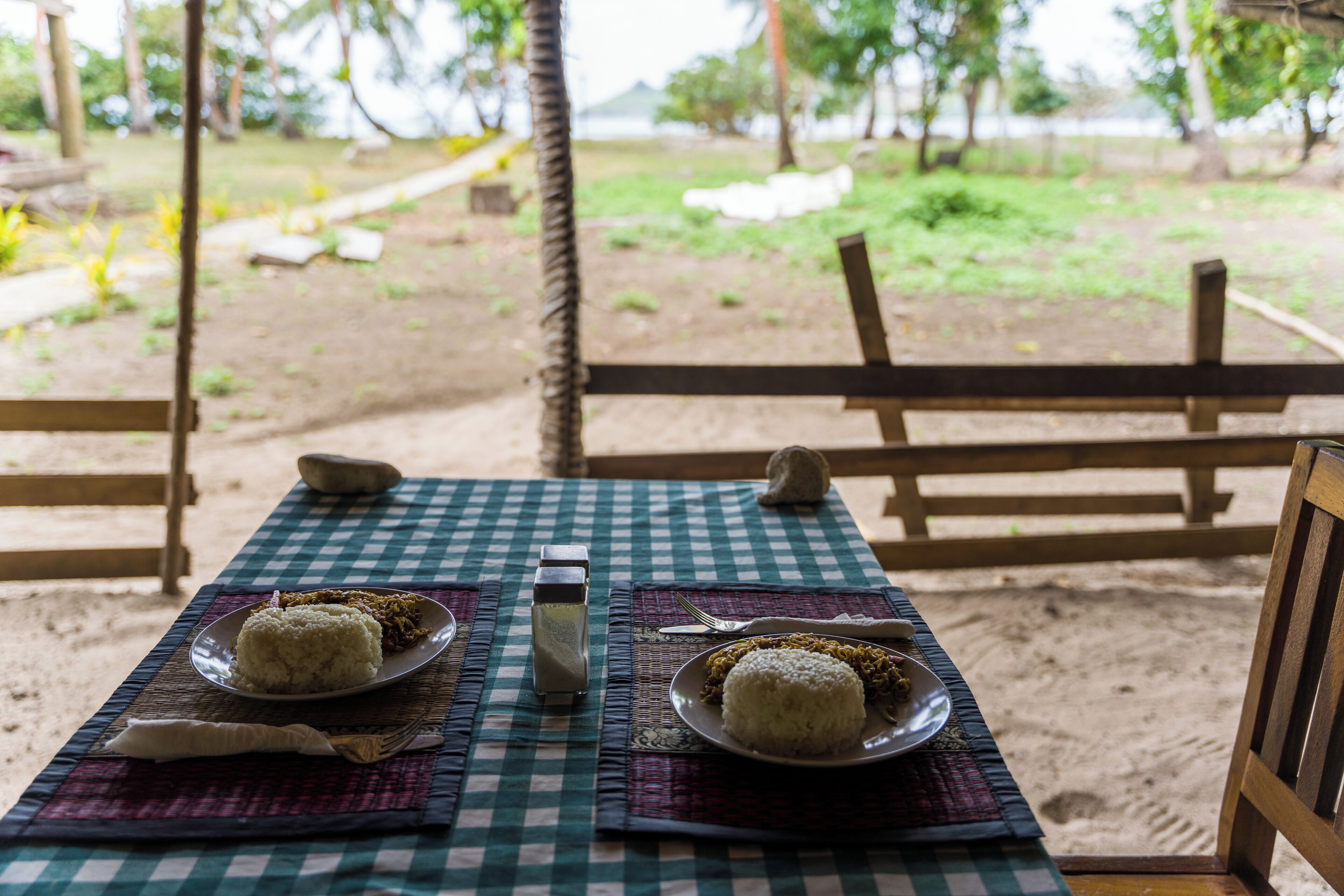 Basic Double Room, Multiple Beds, Balcony, Ocean View | In-room dining