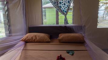 Basic Double Room, Multiple Beds, Balcony, Ocean View | Iron/ironing board