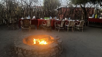 Outdoor banquet area