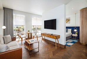 One Bedroom Courtyard | Living room | 50-inch Smart TV with digital channels