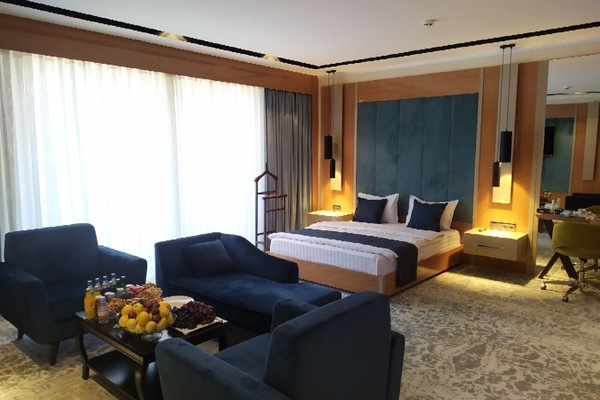 Luxury Studio Suite | In-room safe, desk, laptop workspace, blackout drapes