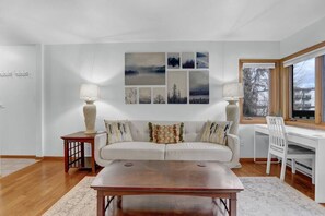 TV, fireplace, offices