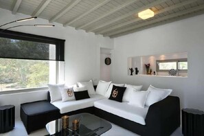 Living area - Villa Dafni 4BD with Pool in Kalafatis (Mykonos)
