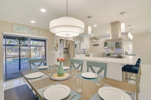 House (3 Bedrooms) | Interior - Screened Lanai w/ TV: Waterfront Cape Coral Home! (Cape Coral)
