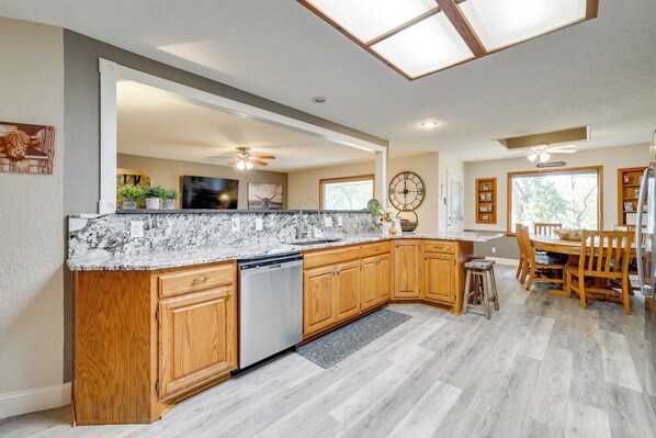 House (3 Bedrooms) | Interior - Private Boat Dock: Family-friendly Grove Getaway (Grove)