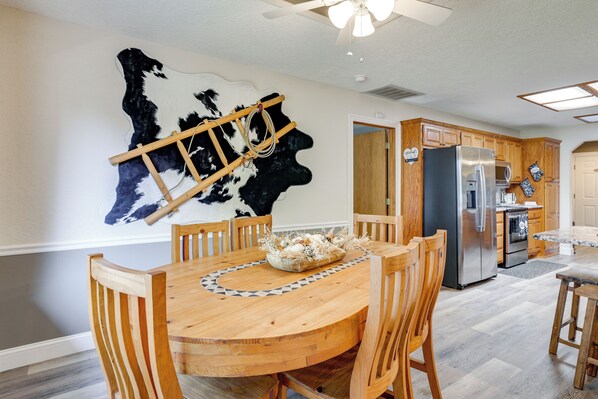 House (3 Bedrooms) | Interior - Private Boat Dock: Family-friendly Grove Getaway (Grove)