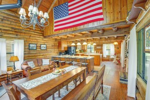 House (4 Bedrooms) | Front of property - 1 Mi to Lake: Log Cabin Retreat w/ Fire Pit (Malakoff)