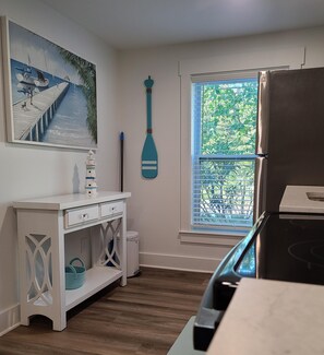 Fridge, microwave, oven, stovetop - Ground Floor Condo for 4, with Rec Room & steps to beach! (Tybee Island)