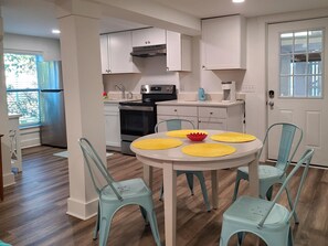 Fridge, microwave, oven, stovetop - Ground Floor Condo for 4, with Rec Room & steps to beach! (Tybee Island)