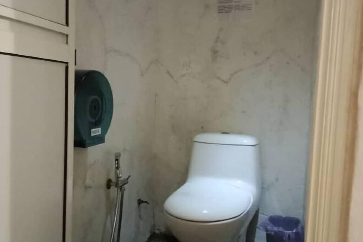 Bathroom | Shower, hair dryer, slippers, towels