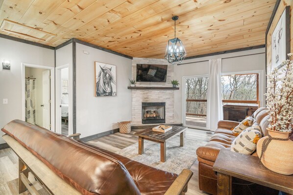 TV connectée, cheminée, jeux vidéo