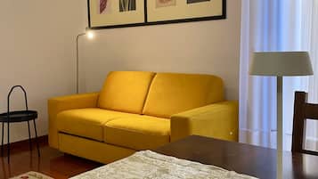 Smart TV, lareira, livros