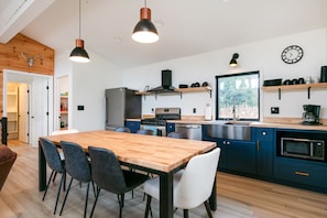 Fridge, microwave, oven, stovetop - Three Trees- ATV Accessible Luxury Retreat (West Branch Township)