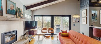 Mtn-view home with private hot tub, deck, outdoor shower, grill, & wood stove