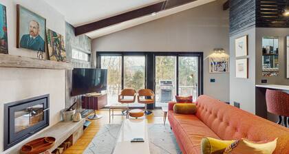 Mtn-view home with private hot tub, deck, outdoor shower, grill, & wood stove