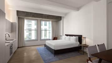 Blackout curtains, iron/ironing board, free cots/infant beds, free WiFi