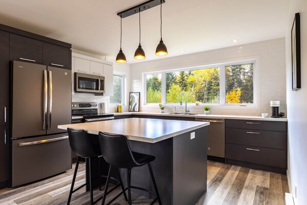 Kühlschrank, Mikrowelle, Ofen, Herdplatte