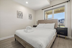 1 bedroom, desk, iron/ironing board, travel cot