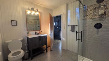 Shower, soap, toilet paper