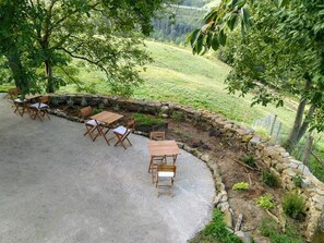 Outdoor banquet area