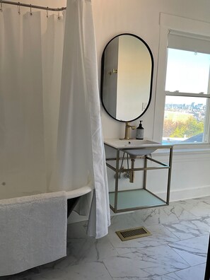 Hair dryer, towels, soap, shampoo - Stylish home with amazing views of downtown (Cincinnati)