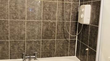 Hair dryer, towels, toilet paper