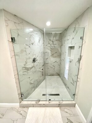 Shower, hair dryer, towels, soap - Chic 3bdrm 2bath Pool home in South Tampa! (Tampa)