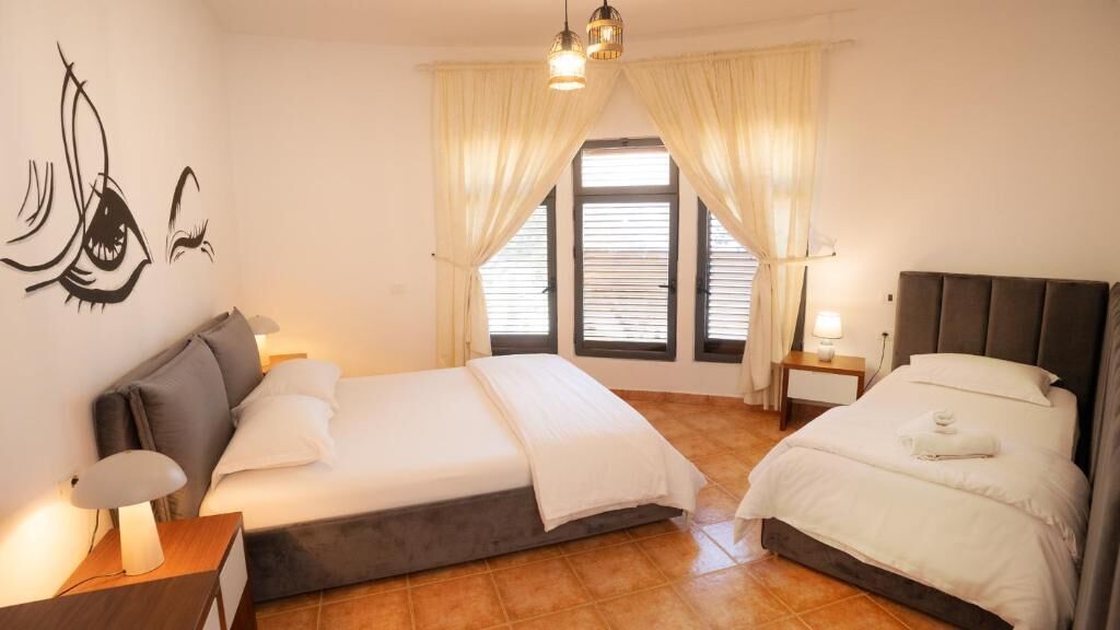 Comfort Quadruple Room, Multiple Beds, Sea View | Premium bedding, memory foam beds, desk, laptop workspace