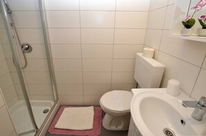 Douche, serviettes fournies
