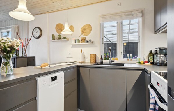 Fridge, microwave, stovetop, dishwasher