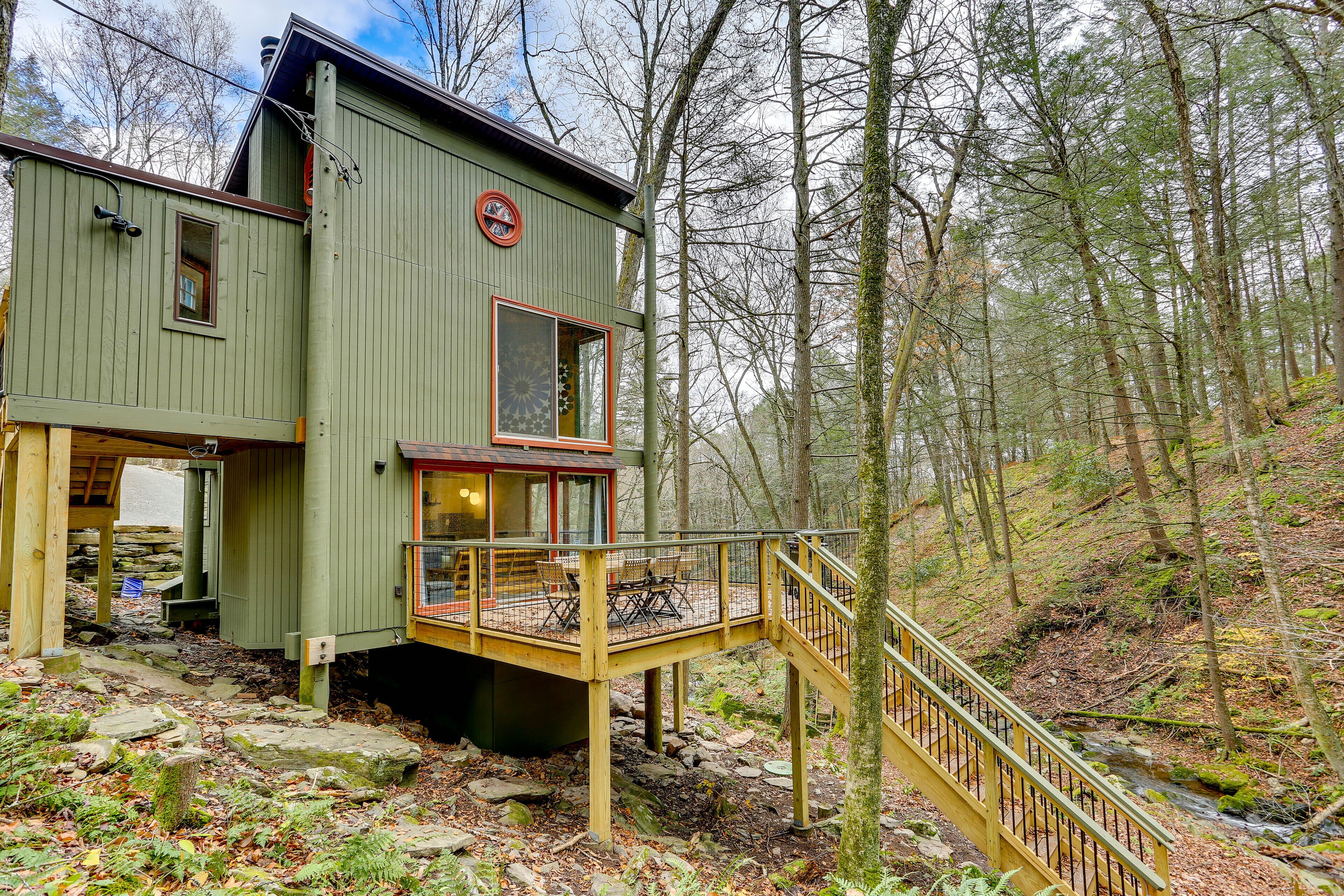 Creekside Treehouse By Delaware River