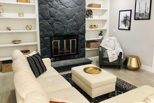 Smart TV, fireplace, video games