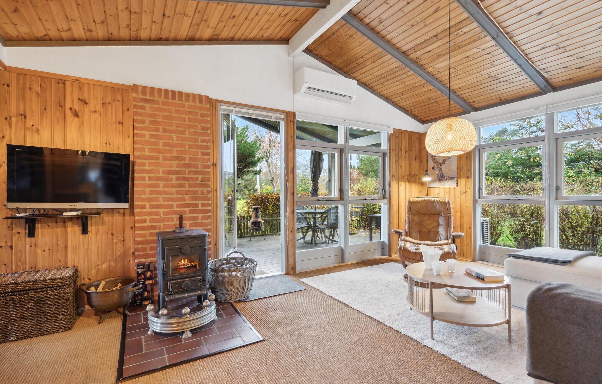 Televisión y chimenea 