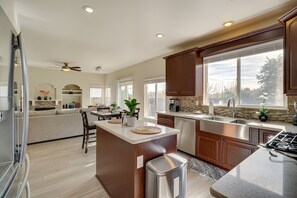 Fridge, microwave, stovetop, dishwasher - 4 Mi to Downtown Reno: Family Retreat w/ Fireplace (Reno)