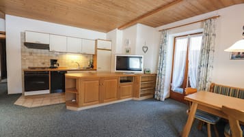 Wasserkocher mit Kaffee-/Teezubehör, Kühlschrank, Mikrowelle, Ofen