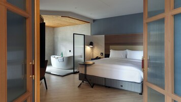 익스클루시브 더블룸, 킹사이즈침대 1개 | 오리/거위털 이불, 무료 미니바, 방음 설비, 무료 WiFi