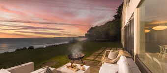 A sensational beach house just footsteps from Praa Sands Beach, with stunning sea views and hot tub