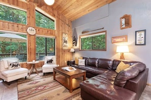 TV, fireplace - Resort Village | Indoor Pool | Hot Tub | Sleeps 8! (Whitefish)