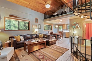 TV, fireplace - Resort Village | Indoor Pool | Hot Tub | Sleeps 8! (Whitefish)