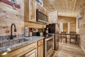Fridge, microwave, coffee/tea maker, toaster - Joyful Cottage, Pickleball Court, Creek, WIFI, Mountain Views, Starting at $69" (Cosby)