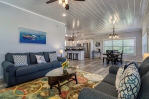 TV, fireplace, video games, table football