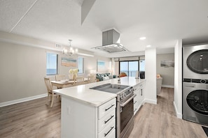 Fridge, microwave, oven, stovetop - 3 Bedroom Direct Ocean Front Condo with Indoor Pool (Ocean City)