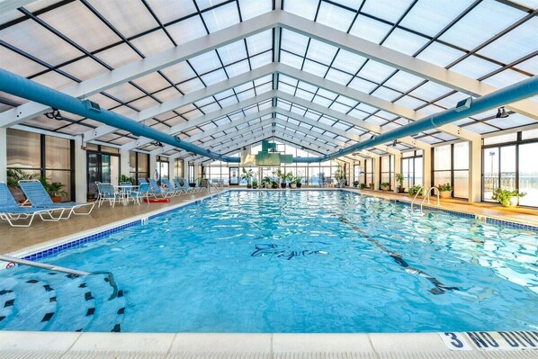 Indoor pool - 2 Bedroom Condo in the Capri with Side Ocean Views & Indoor Pool (Ocean City)