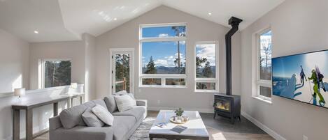 TV connectée, cheminée, espaces bureaux