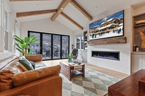 Smart TV, fireplace, video games