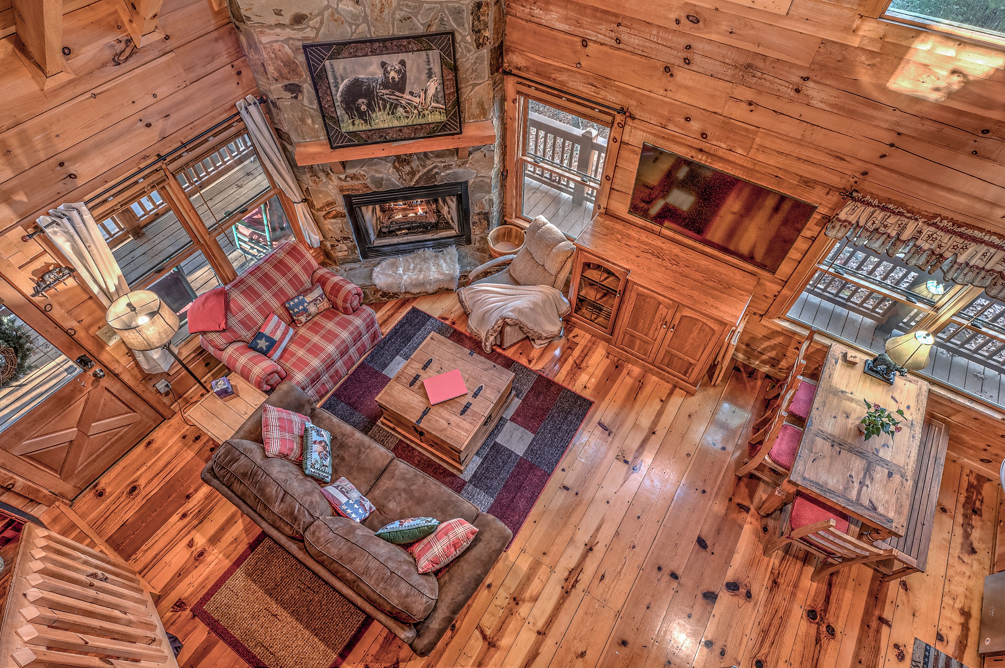 View Below from Master King Bed Loft - Golden Eagle GA Cabin