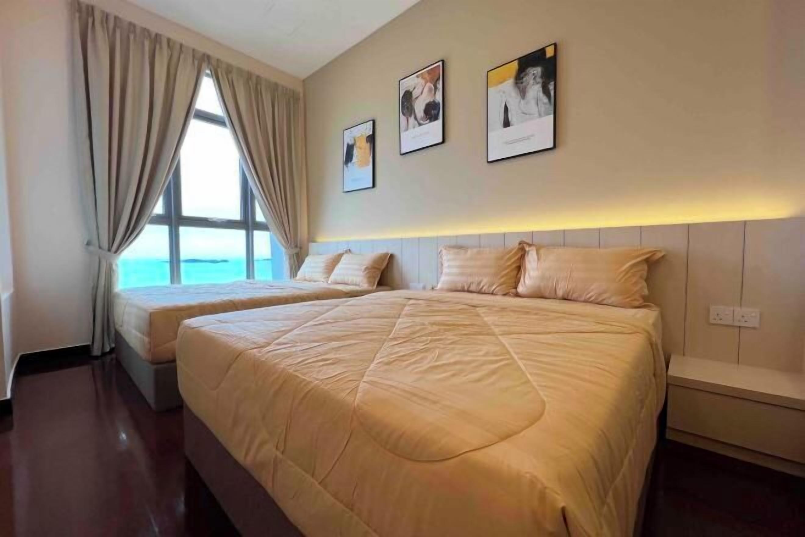 Individually decorated, individually furnished, desk, blackout curtains