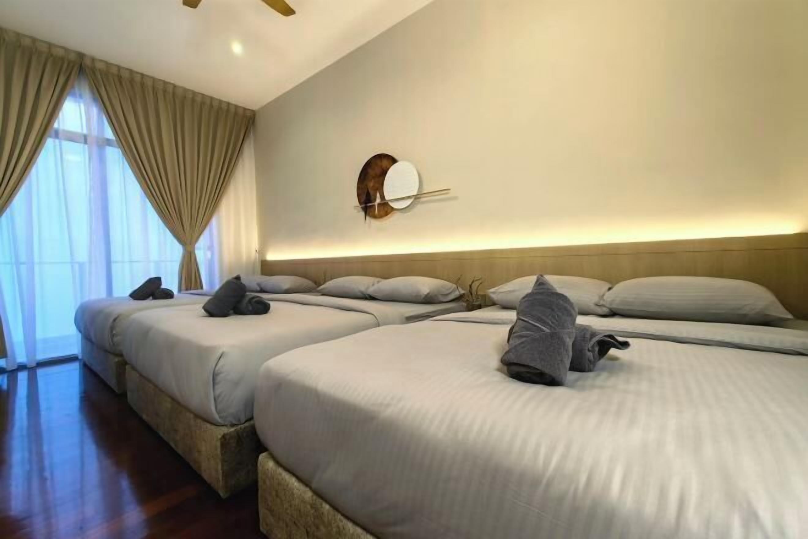 Individually decorated, individually furnished, desk, blackout curtains